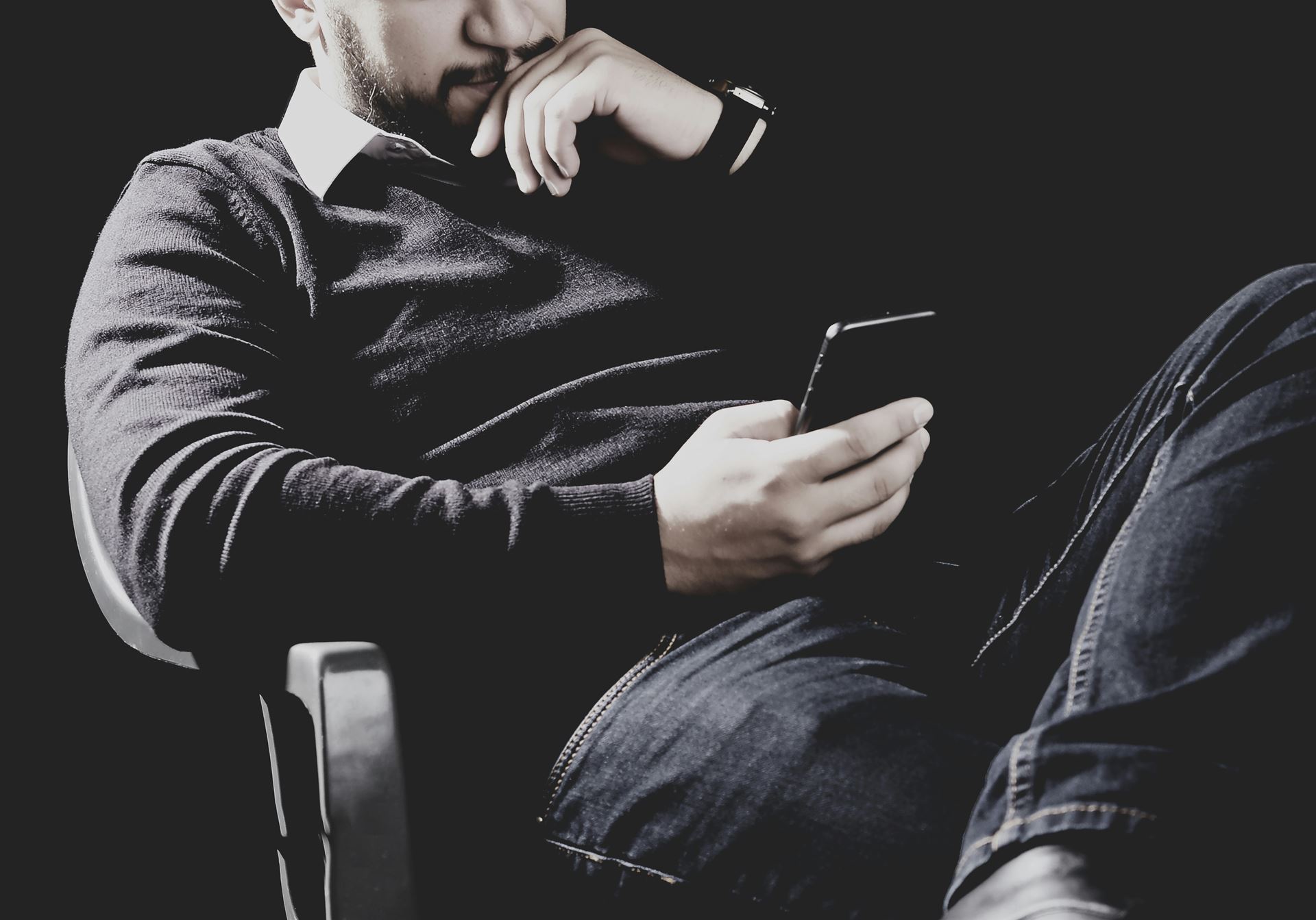 Sad on phone