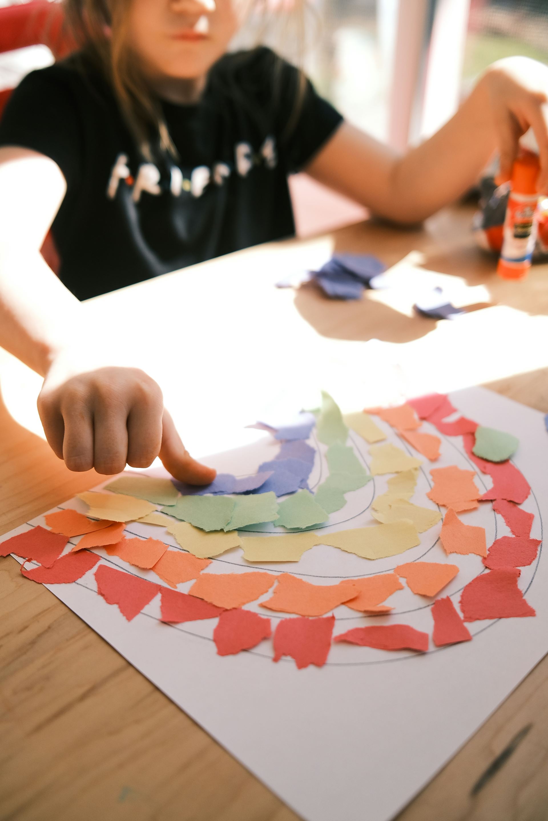 Child finger painting